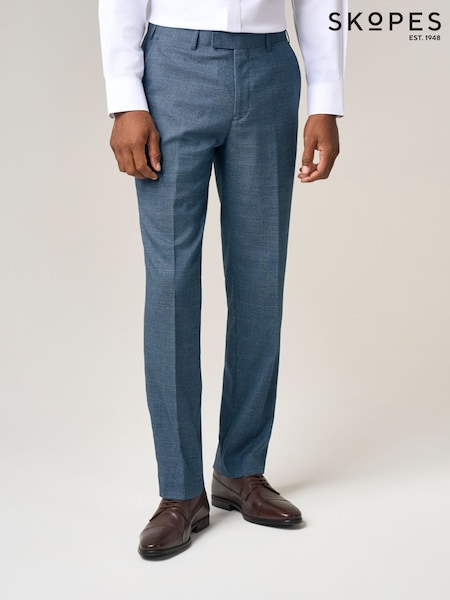 Skopes Blue Tailored Fit Self Check Anthony Suit Trousers (W33010) | €86
