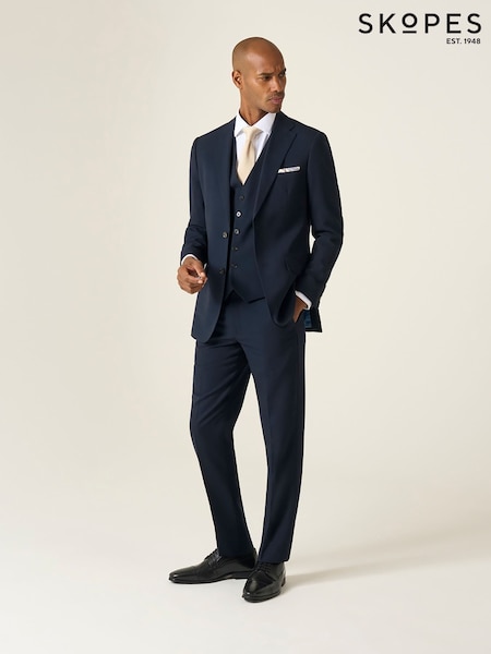 Skopes Blue Slim Fit Harcourt Tweed Effect Suit Jacket (W33015) | 515 QAR