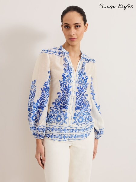 Phase Eight Blue Marisa Blouse (W33043) | ₪498