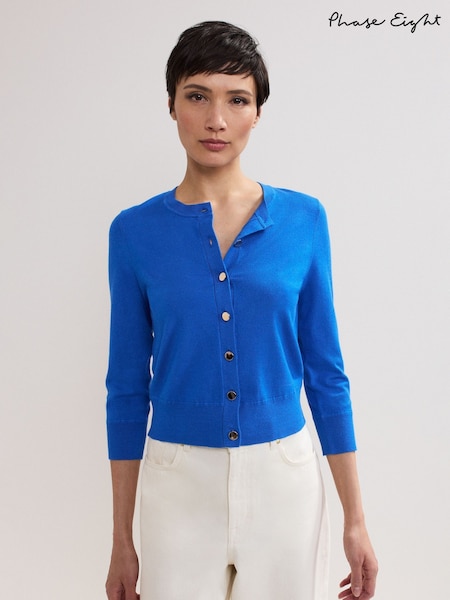 Phase Eight Blue Robin Button Cardigan (W33044) | ₪347
