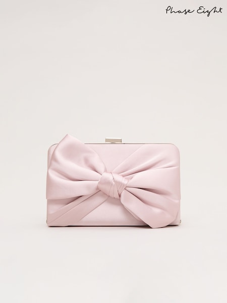 Phase Eight Pink Satin Knot Clutch Bag (W33049) | €87