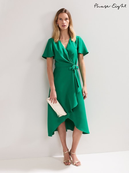 Phase Eight Green Petite Julissa Wrap Dress (W33058) | 638 QAR