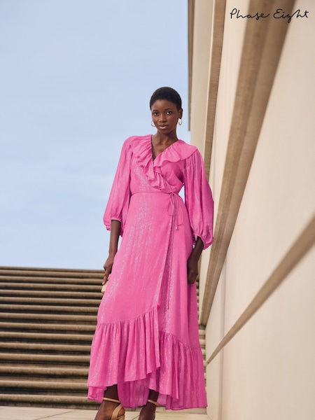 Phase Eight Pink Araminta Wrap Dress (W33059) | 935 QAR