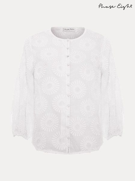 Phase Eight White Daisy Poplin Blouse (W33063) | €126
