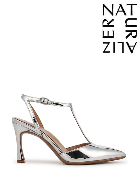 Naturalizer Wide Fit Silver Astrid Pointed Toe Strappy Shoes (W33098) | €193