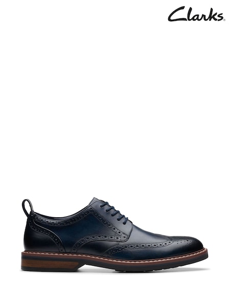 Clarks Blue Leather Aldwin Limit Shoes (W33125) | €114