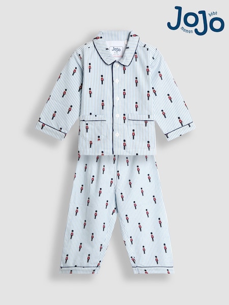 JoJo Maman Bébé Blue Soldier Woven Check Character Pyjamas (W33144) | €35