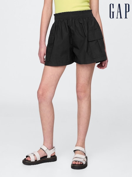 Gap Black Poplin Easy Cargo Shorts (4-13yrs) (W33149) | €26
