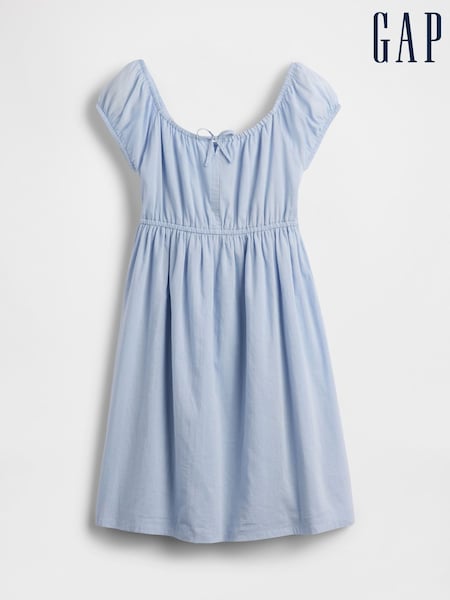 Albastru - Gap Cotton Babydoll Dress (4-13yrs) (W33156) | 223 LEI