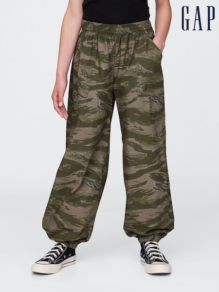 Gap Green Camo Poplin Baggy Joggers (4-12yrs) (W33157) | €33