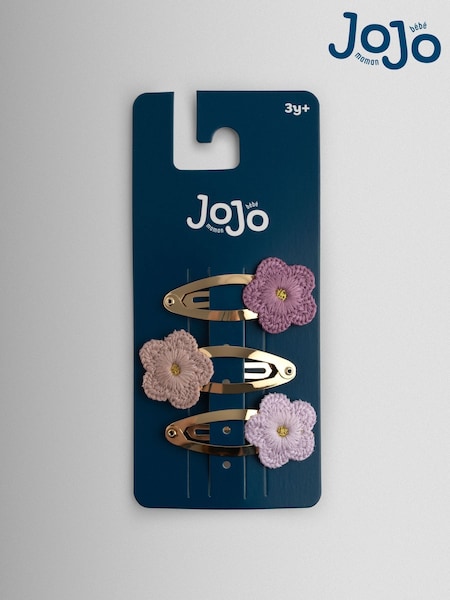 JoJo Maman Bébé Red 3-Pack Daisy Crochet Clips (W33190) | €12