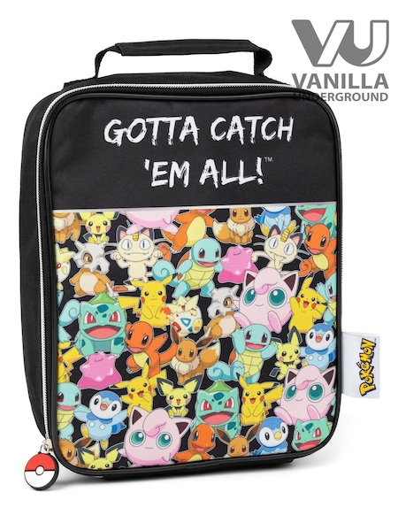 Vanilla Underground Black Unisex Kids Pokemon Zip Lunch Bag (W33223) | €25