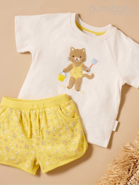 Purebaby Sunshine 100% Cotton T-Shirt and Shorts Set (W33229) | kr471