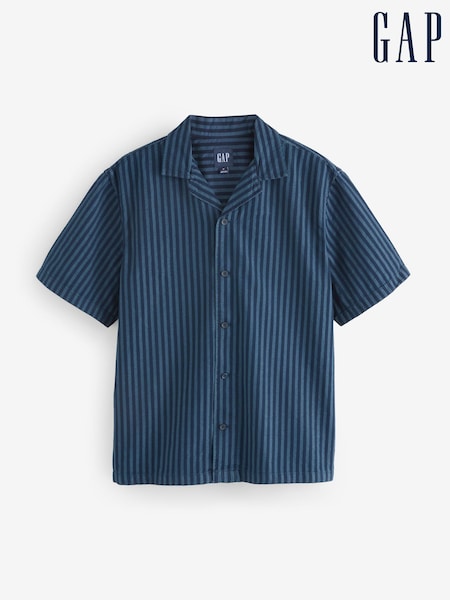 Gap Short Sleeve Stripe Denim Shirt (W33259) | 335 LEI