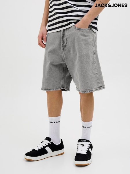 Gri - JACK & JONES Loose Fit Denim Shorts (W33367) | 186 LEI