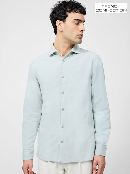 French Connection Green Blend Chest Pocket Short Sleeve Button Up Shirt (W33402) | R$ 445