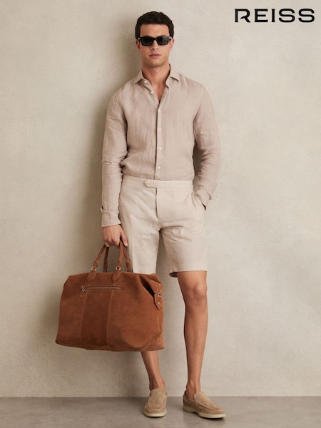 Reiss Bay Seersucker Stripe Tailored Shorts (W33487) | 974 LEI