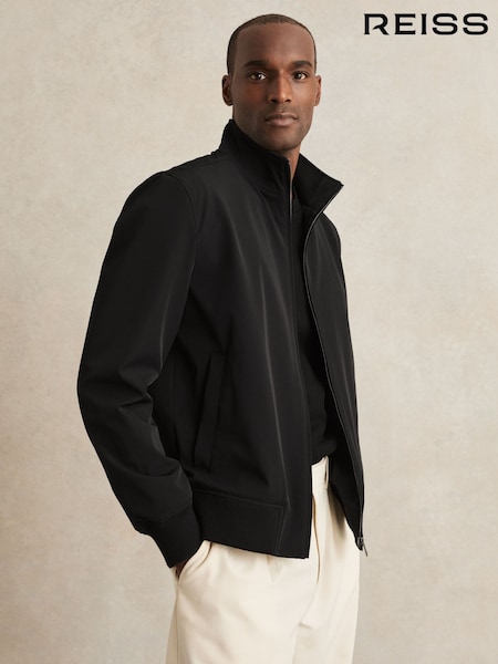 Reiss Black Brad Funnel-Neck Technical Jacket (W33568) | €360
