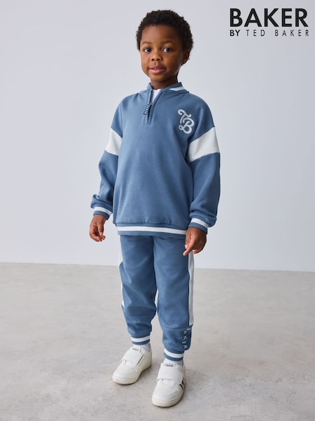 Baker by Ted Baker Blue Varsity Sweatshirt and Joggers Set (W33574) | NT$1,630 - NT$1,870