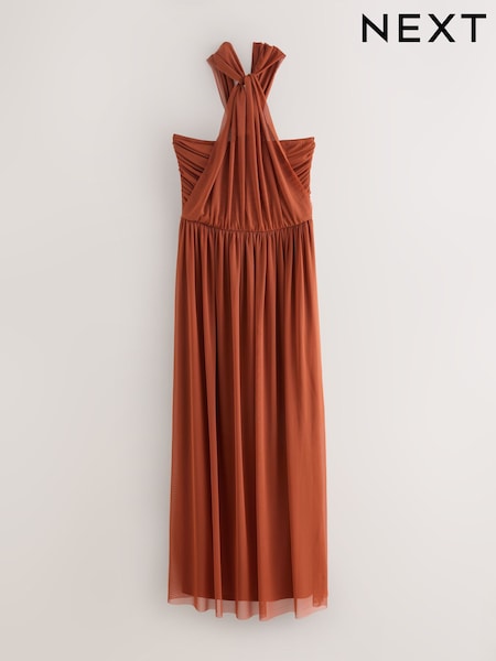 Marrón óxido - Mesh Multiway Bridesmaid Wedding Maxi Dress (W33619) | 95 €