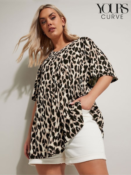 Marrón - Yours Curve Pleated Front Top (W33658) | 38 €