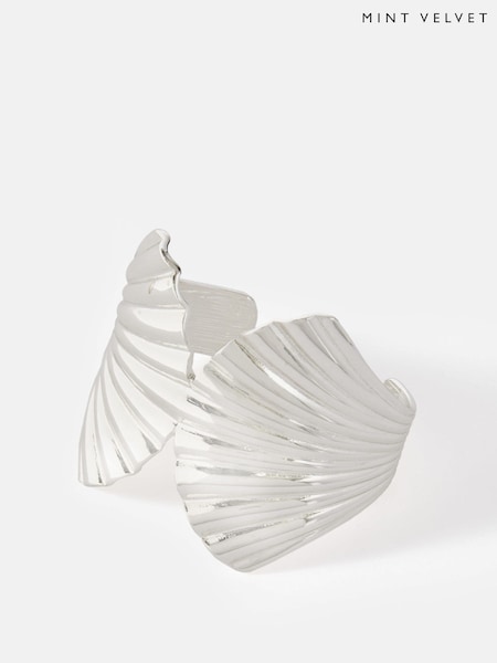 Mint Velvet Silver Tone Statement Shell Cuff Bracelet (W33675) | €65