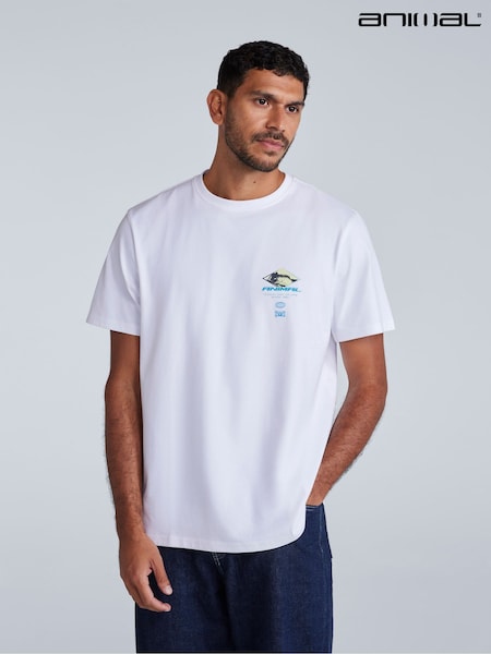Blanco tiz - Animal Mens Chase Relaxed 100% Cotton T-Shirt (W33776) | 45 €