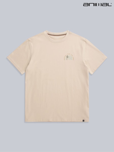 Animal Cream Mens Chase Relaxed 100% Cotton T-Shirt (W33792) | €42