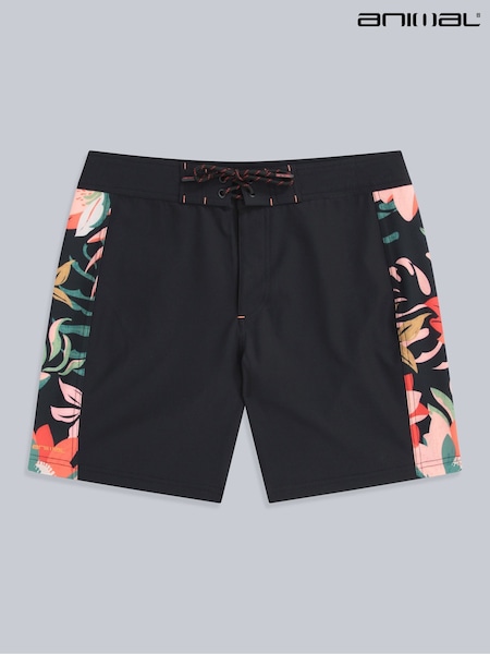 Animal Black Womens Lenora Printed Quick Drying Board Shorts (W33797) | ₪201