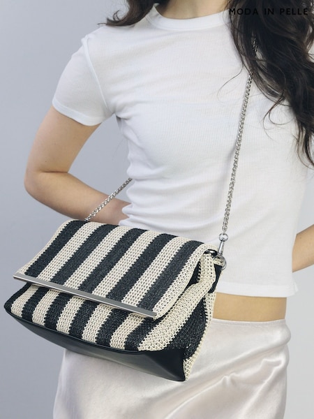 Moda in Pelle Oversized Clove Flap Clutch Black Bag (W33933) | 98 €