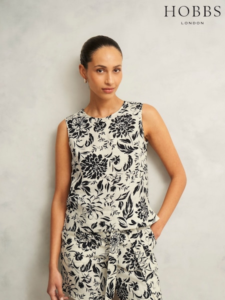 Hobbs White 100% Linen Maura Top (W34081) | €83