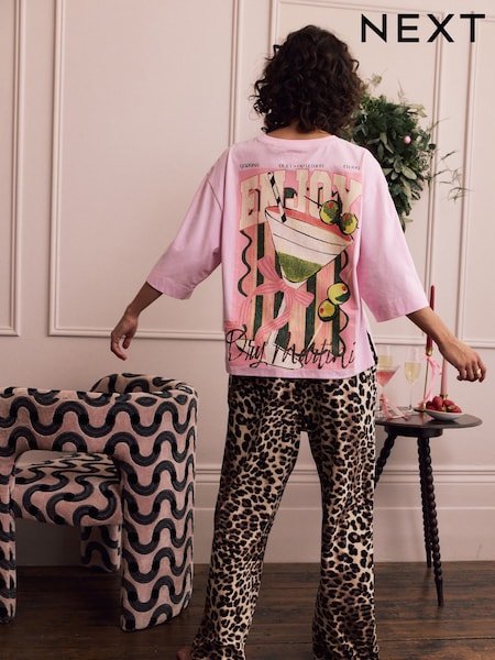 Pink Margarita Short Sleeve Pyjamas (W34100) | €28