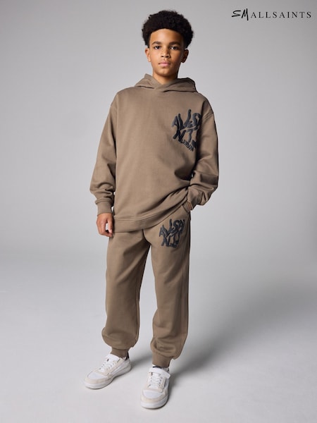 smALLSAINTS Brown Orlando Oversized Hoodie and Joggers Set (W34249) | AED241 - AED273