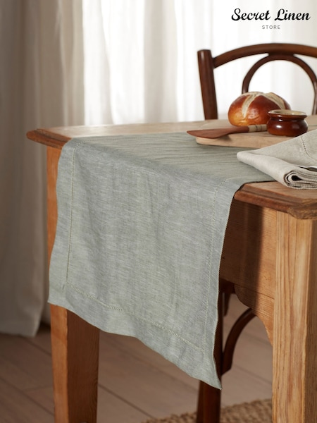 Secret Linen Store Olive Green Twill Table Runner (W34263) | €47