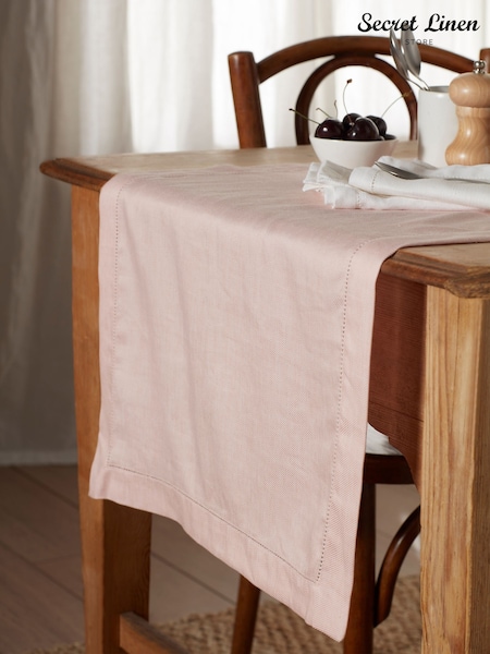 Secret Linen Store Blush Pink Twill Table Runner (W34264) | AED204