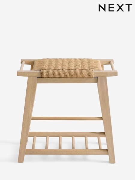 Natural Woven Towel Rail Storage Stool (W34336) | 490 QAR