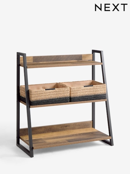 Brown Bronx Woven Basket Storage Shelf Unit (W34352) | €158
