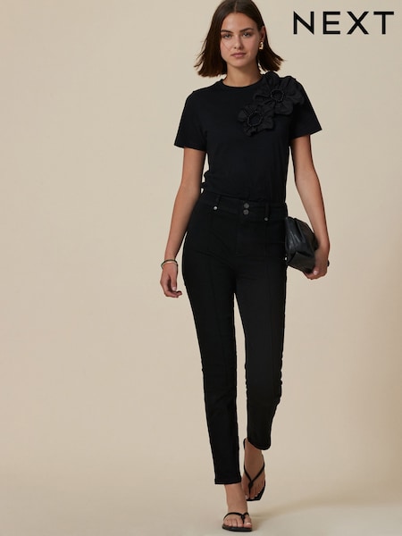 Black Slim Pintuck Seam Front Jeans (W34586) | €42