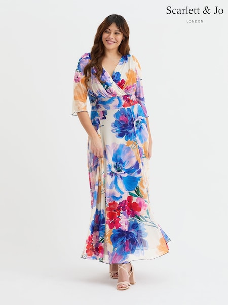 Scarlett & Jo Blue Verity Maxi Gown (W34691) | 470 QAR