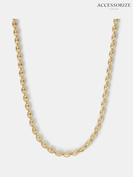 Accessorize 14ct Oval Bead Chain Necklace (W34804) | 164 LEI
