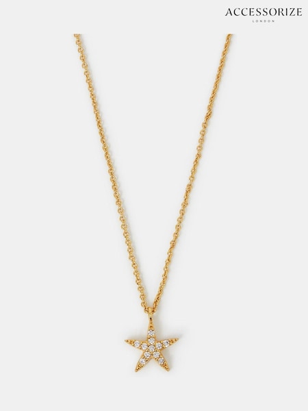 Accessorize Gold 14ct Plated Starfish Pendant Necklace (W34814) | €25