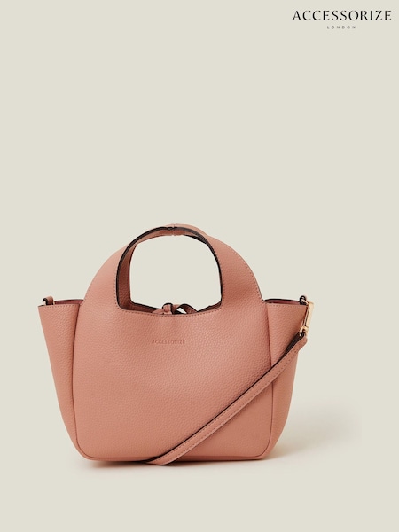 Accessorize Pink Top Handle Faux Leather Cross-Body Bag (W34824) | ₪151