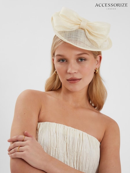 Accessorize Natural Structured Disc Bow Fascinator Hat (W34836) | €69