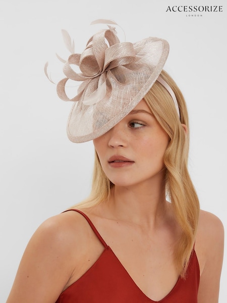 Accessorize Natural Feather Bow Disc Fascinator Hat (W34837) | €78