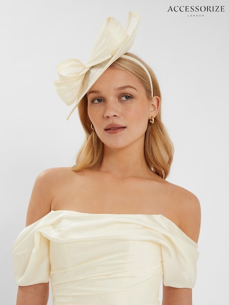 Accessorize Natural Teardrop Bow Fascinator Hat (W34840) | €78