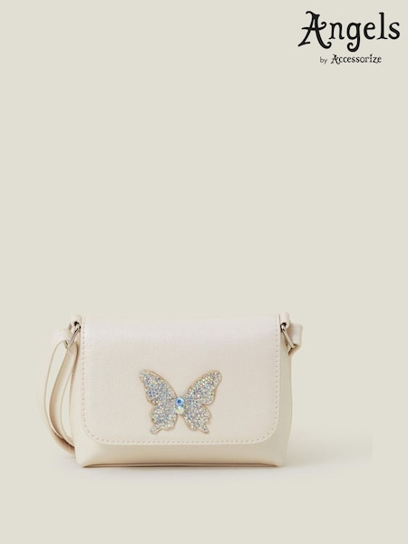 Angels By Accessorize Cream Girls Diamante Butterfly Bag (W34859) | ₪70