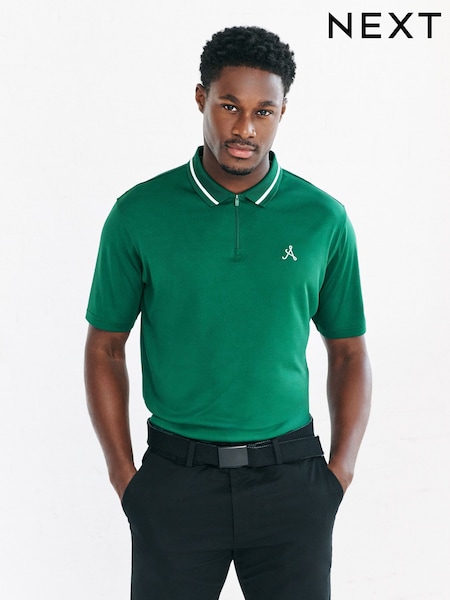 Green Active Tipped Golf Polo Shirt (W34897) | KM 59