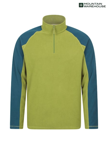 Mountain Warehouse Green Mens Ashbourne II Half Zip Fleece (W35047) | €31