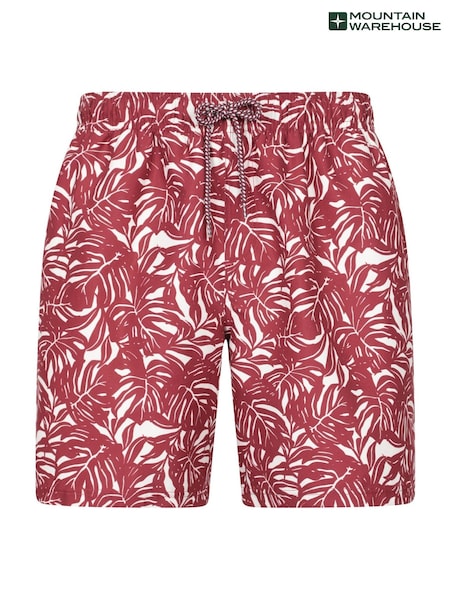 Mountain Warehouse Red Mens Aruba Printed Quick Drying Swimshorts with UV Max Protection (W35059) | R$ 255
