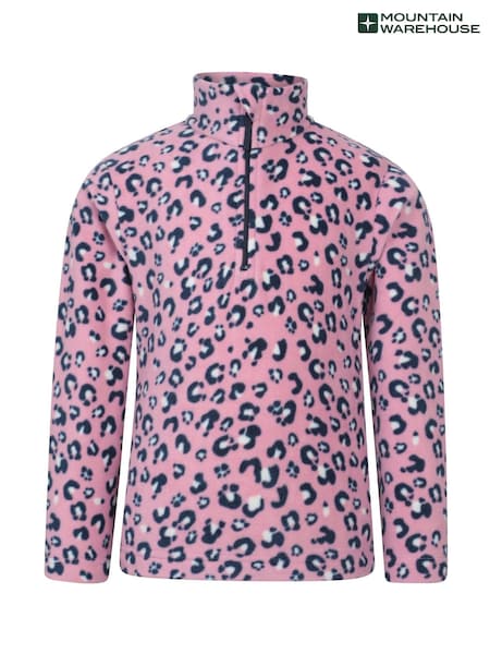 Lys Rosa - Mountain Warehouse Kids Endeavour Printed Half-Zip Fleece med trykk (W35061) | kr271